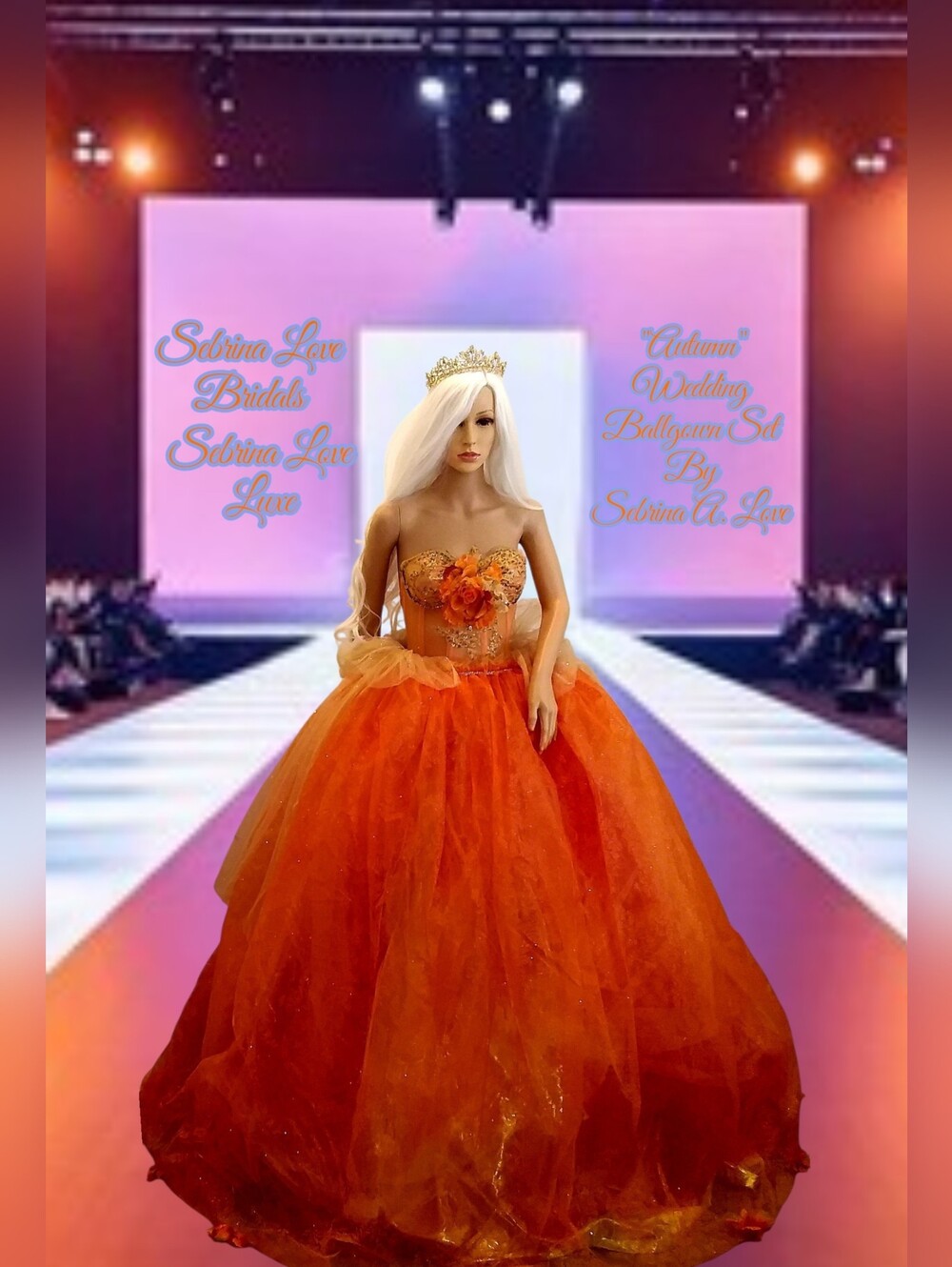 "AUTUMN" Organza Harvest Princess Crystal Wedding Ballgown Set